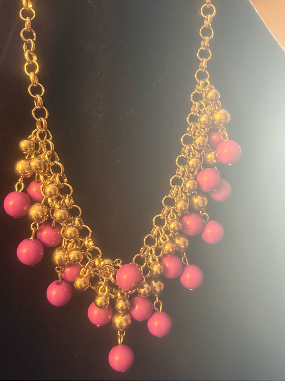 elegant silver-Tone Necklace with lavender Bead Fringe